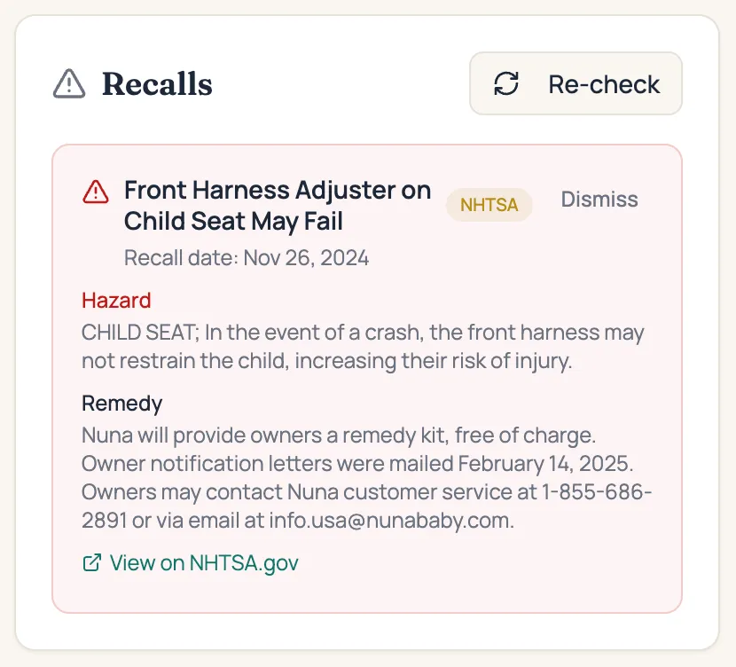 Recall alerts. Free. Always.
